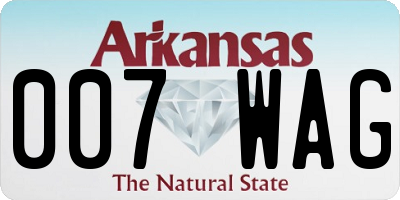 AR license plate 007WAG