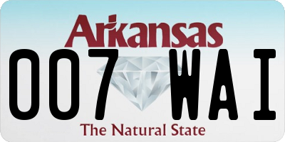 AR license plate 007WAI