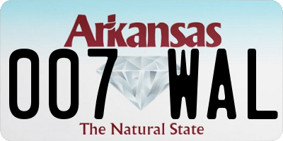 AR license plate 007WAL
