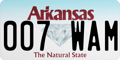 AR license plate 007WAM