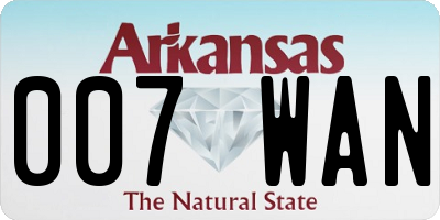 AR license plate 007WAN