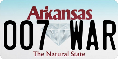 AR license plate 007WAR