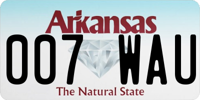 AR license plate 007WAU