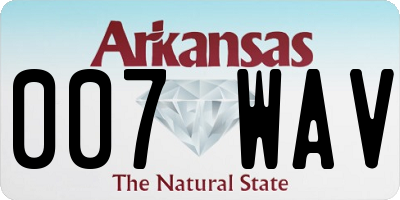 AR license plate 007WAV