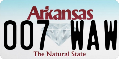 AR license plate 007WAW