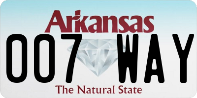 AR license plate 007WAY