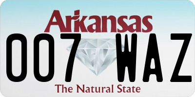AR license plate 007WAZ