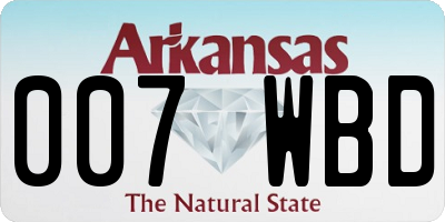 AR license plate 007WBD