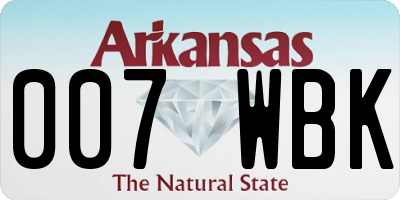AR license plate 007WBK