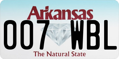 AR license plate 007WBL