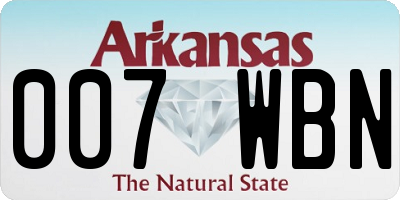 AR license plate 007WBN