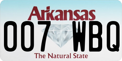 AR license plate 007WBQ