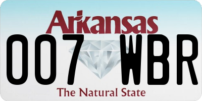 AR license plate 007WBR