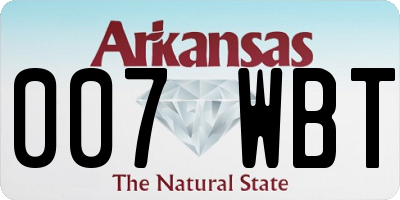 AR license plate 007WBT