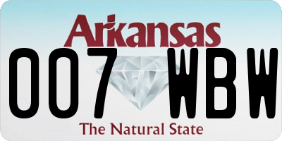 AR license plate 007WBW