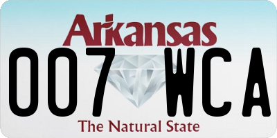 AR license plate 007WCA