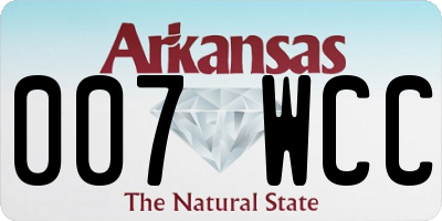 AR license plate 007WCC