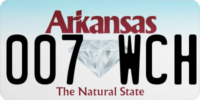 AR license plate 007WCH