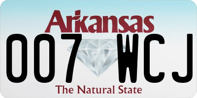 AR license plate 007WCJ