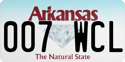 AR license plate 007WCL
