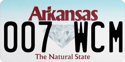 AR license plate 007WCM