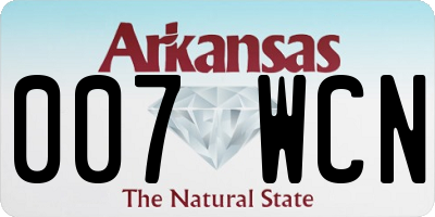 AR license plate 007WCN