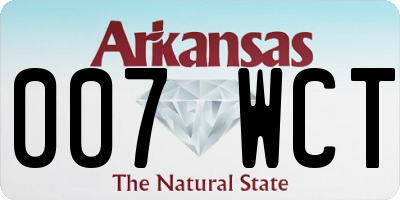 AR license plate 007WCT