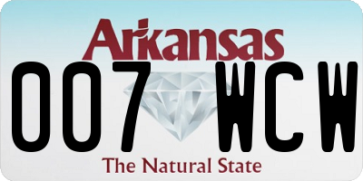 AR license plate 007WCW