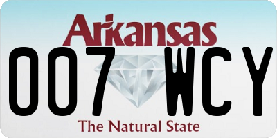 AR license plate 007WCY
