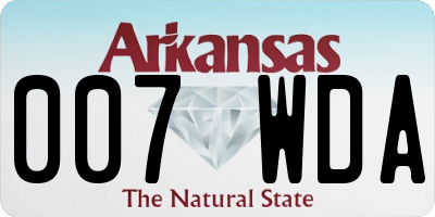 AR license plate 007WDA