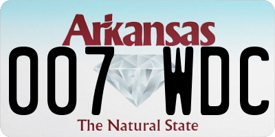 AR license plate 007WDC