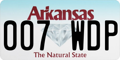 AR license plate 007WDP