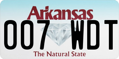 AR license plate 007WDT