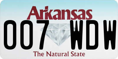 AR license plate 007WDW