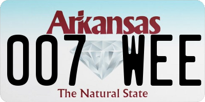 AR license plate 007WEE