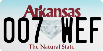 AR license plate 007WEF