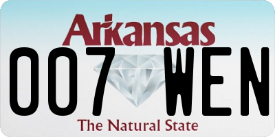 AR license plate 007WEN
