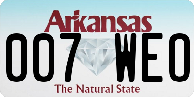 AR license plate 007WEO