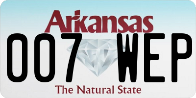 AR license plate 007WEP