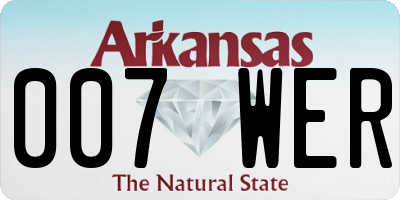 AR license plate 007WER