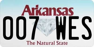 AR license plate 007WES
