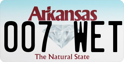 AR license plate 007WET