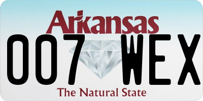 AR license plate 007WEX