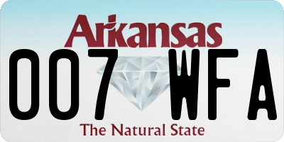 AR license plate 007WFA