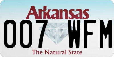AR license plate 007WFM