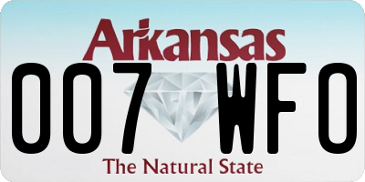 AR license plate 007WFO