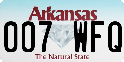 AR license plate 007WFQ