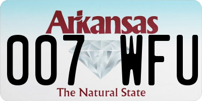 AR license plate 007WFU