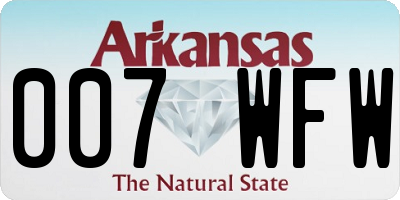 AR license plate 007WFW