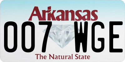 AR license plate 007WGE